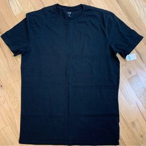 Gap Short Sleeve Black Cotton Crew Neck Tee Shirt Size Medium